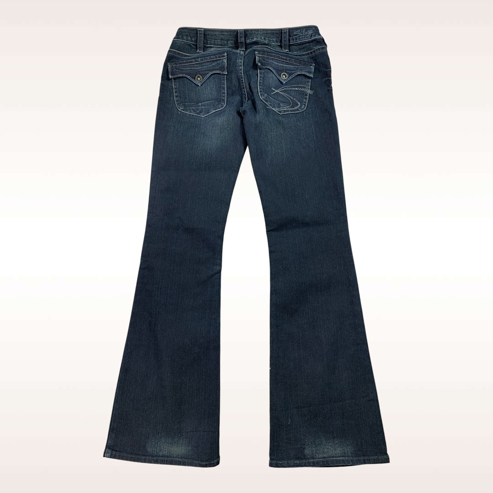 Silver Jeans Womens 30x33 Blue Dark Wash Bootcut Denim Mid Rise Flap Pockets VTG